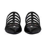 Philipp Plein  Women's Leopard Print and Black Strappy Mules