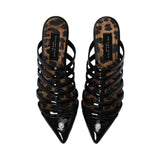 Philipp Plein  Women's Leopard Print and Black Strappy Mules
