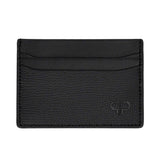 Front of the PRESTIGE cardholder showing pebbled leather texture and embossed monogram logo.