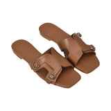 Prestige Women's Summer Monk Walk Brown Flat Sandal