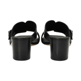 Prestige Women's Summer Monk Heels Black Sandal