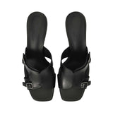 Prestige Women's Summer Monk Heels Black Sandal