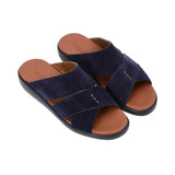 Prestige Men's Leather Criss-Cross White Suede Sandals