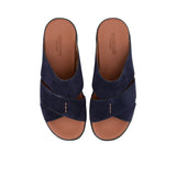 Prestige Men's Leather Criss-Cross White Suede Sandals