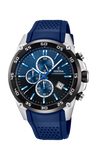 Festina Men's Chronograph Blue Dial  Blue Silicone Strap Watch