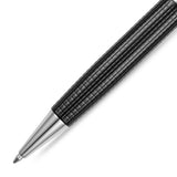 Side view of the capped Cerruti 1881 Zeno luxury pen, highlighting the continuous diamond-cut geometric lacquer design.