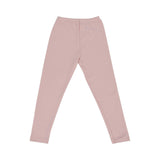 A dusty rose two-piece Petit Bateau pajama set for girls, featuring a long-sleeve top with a central floral graphic and matching long leggings.