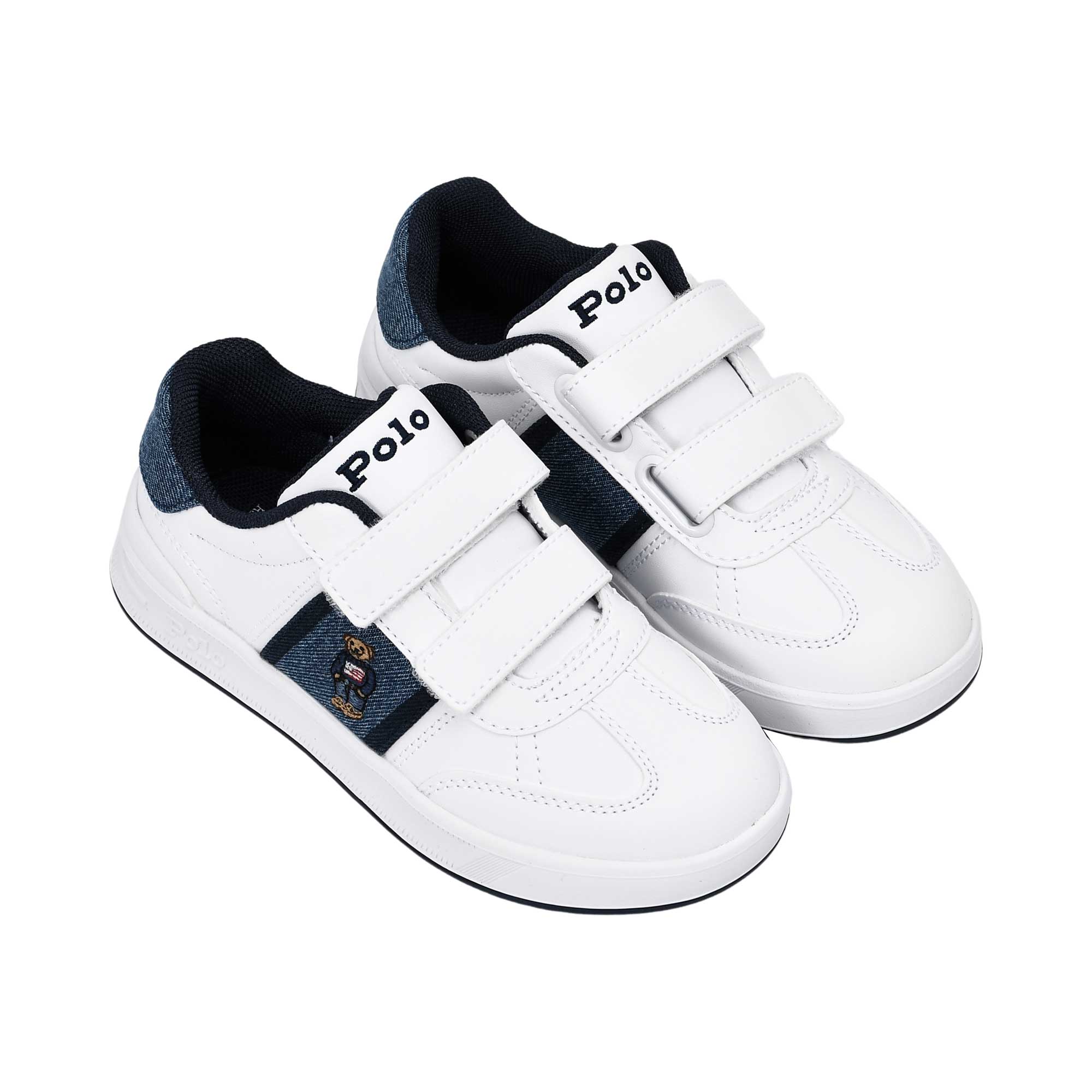 Polo Ralph Lauren Kids Boy’s White & Blue Sneakers – Order Online Today