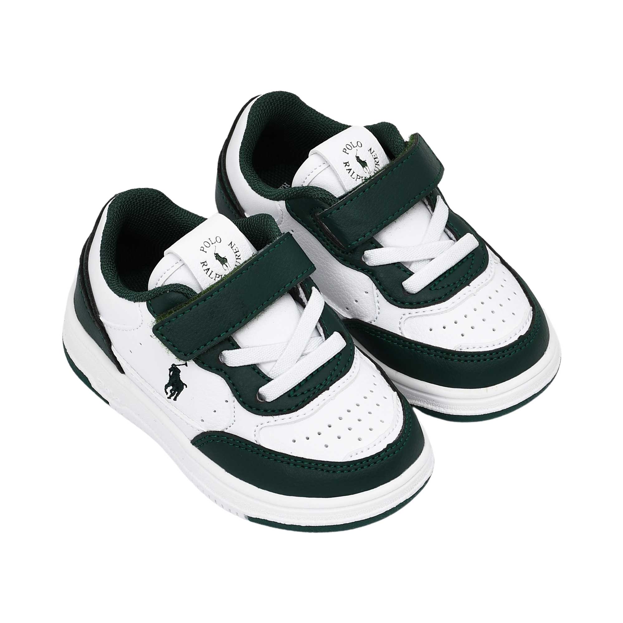 Polo Ralph Lauren Kids Boy’s White & Green Sneakers – Shop Online Today