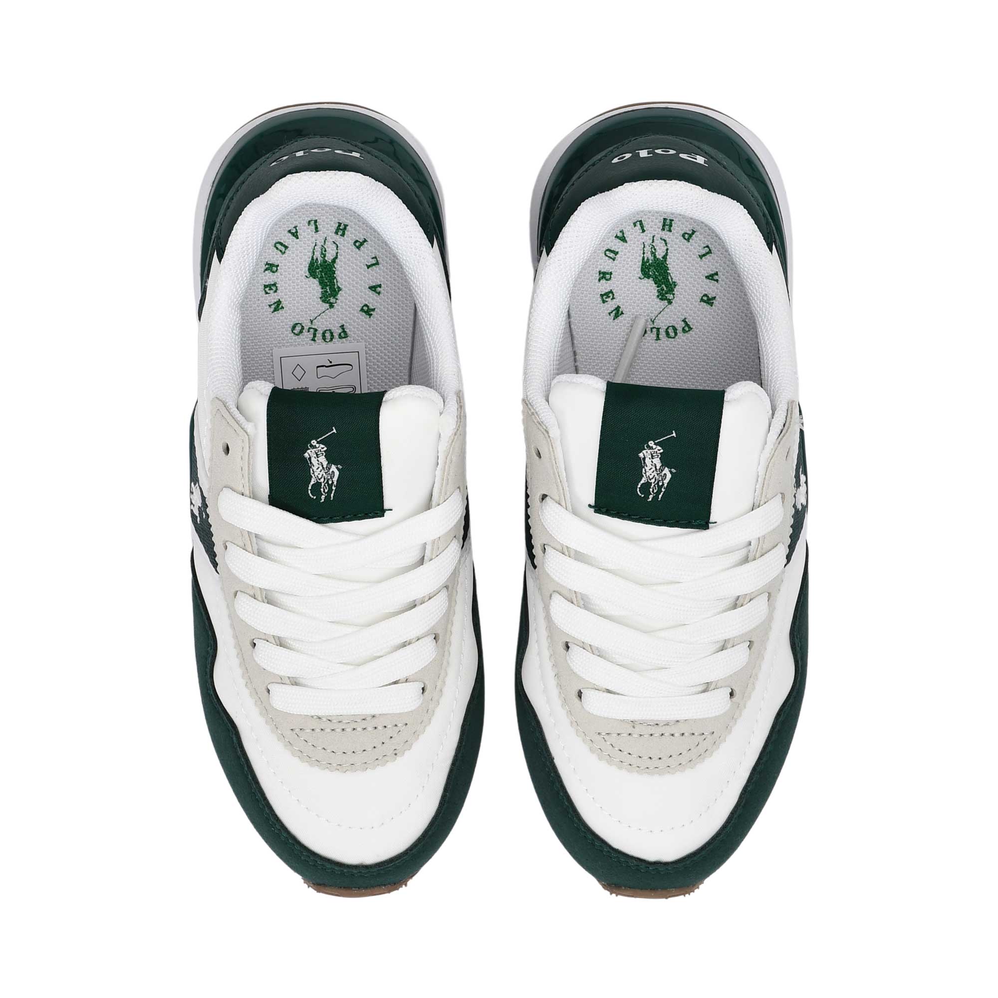 Polo Ralph Lauren Kids Boy’s White & Green Sneakers – Available Online
