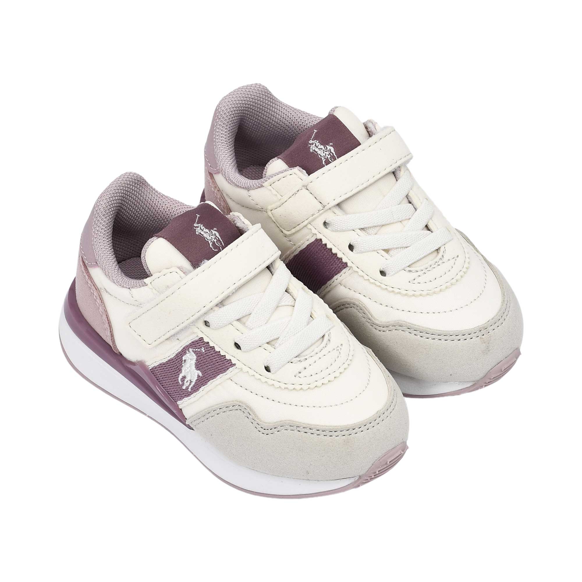 Polo Ralph Lauren Kids Girl’s Beige & Pink Sneakers – Available Online
