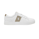 Polo Ralph Lauren Kids Girl's White & Gold Sneakers
