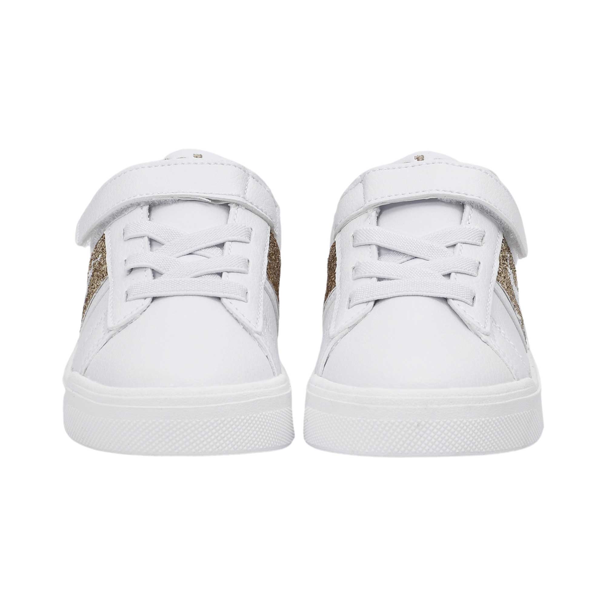 Polo Ralph Lauren Kids Girl’s White & Gold Sneakers – Available for Online Purchase