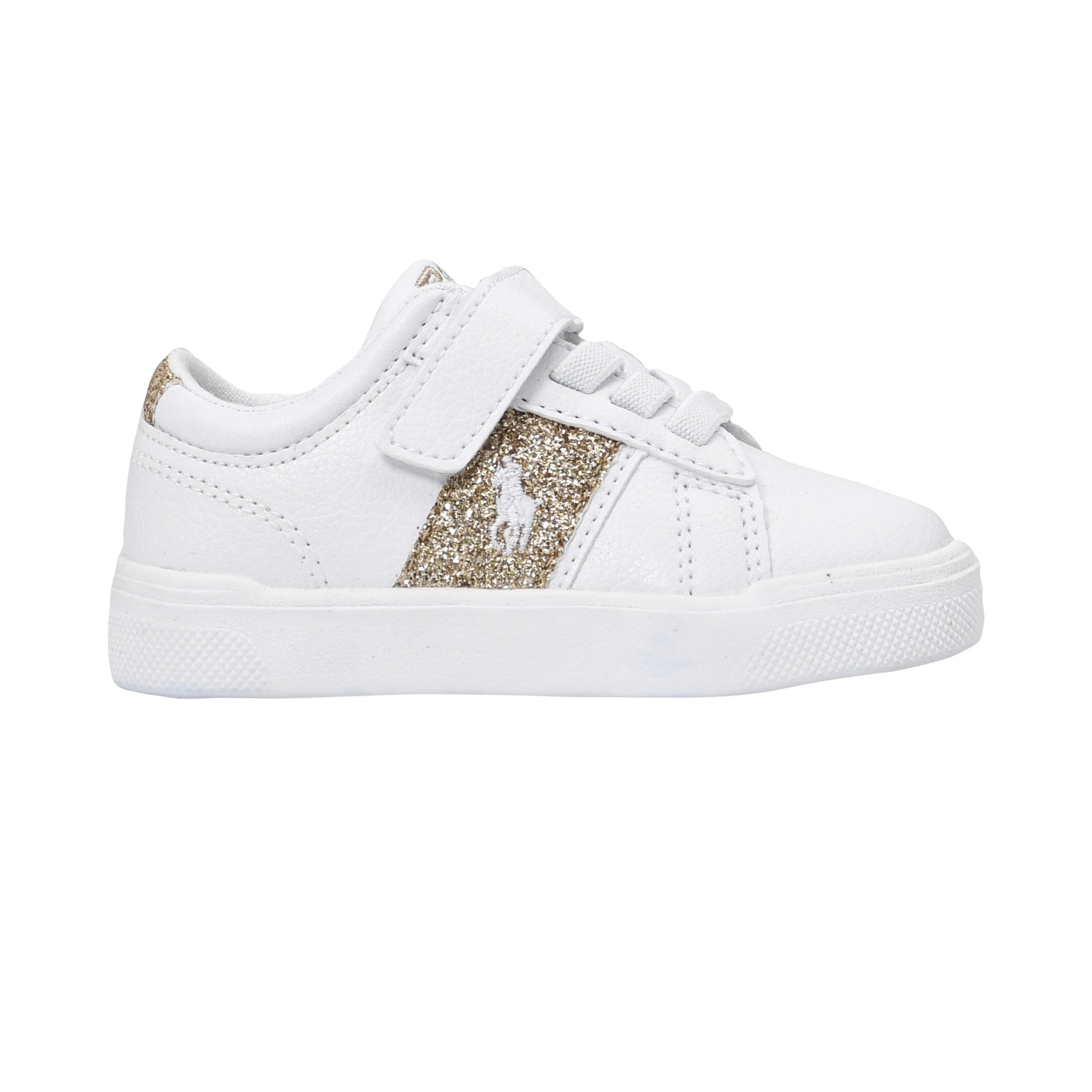 Polo Ralph Lauren Kids Girl’s White & Gold Sneakers – Buy Now Online