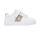 Polo Ralph Lauren Kids Girl's White & Gold Sneakers