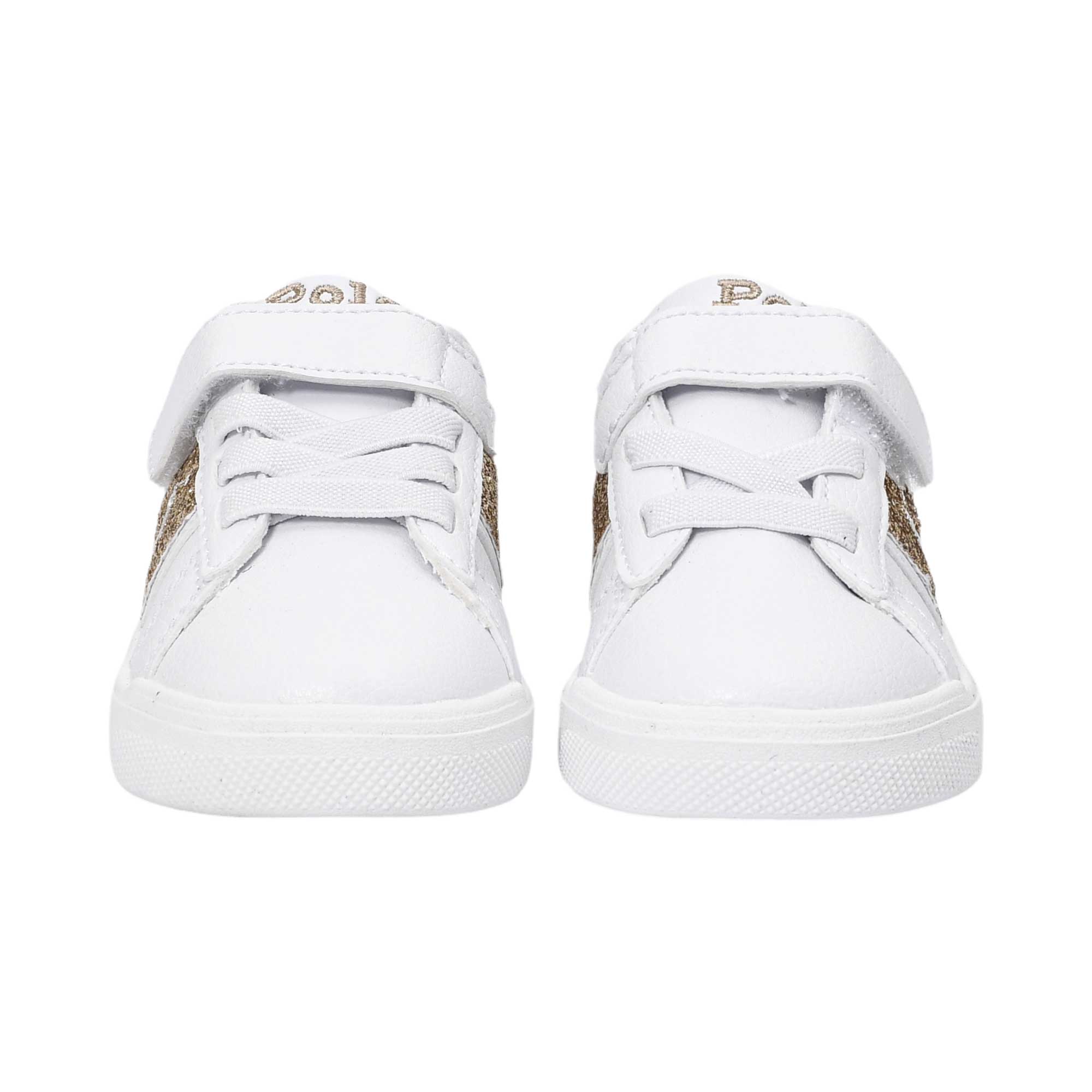 Polo Ralph Lauren Kids Girl’s White & Gold Sneakers – Buy Now Online