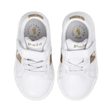 Polo Ralph Lauren Kids Girl’s White & Gold Sneakers – Buy Now Online