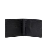 Open view of Prestige wallet showing 8 card slots and "Made in Italy" stamp.
