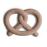 Mushie Kids Silicone Teether Pretzel - Natural | Soothing Relief for Sore Gums