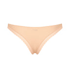 Product-only back view of the Sloggi Body Adapt Twist Brazil panty in powder orange, highlighting the mesh waistband and seamless finish. Shop Online