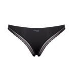 Product-only back view of the Sloggi Body Adapt Twist black Brazil panty, showing the mesh waistband and high-cut leg. Shop Online Today