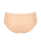 Product-only back view of the Sloggi Body Adapt Twist hipster panty in powder orange, showcasing the mesh waistband and seamless laser-cut edges. Available Online