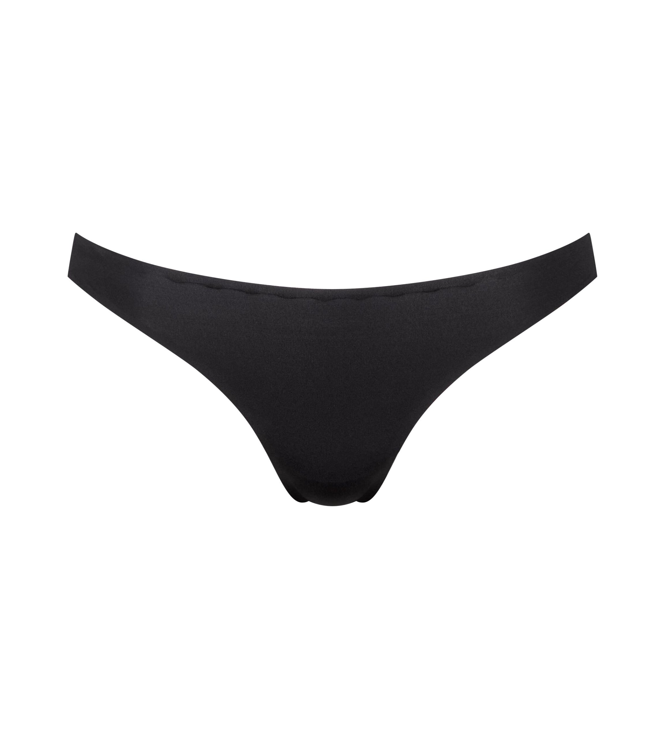 Product-only front view of the Sloggi Body Adapt Twist black Brazil panty, showing the mesh waistband and high-cut leg. Shop Online Today