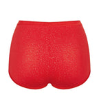 Product-only view of the Sloggi Basic+ Maxi panties in Red, showcasing the full-coverage fit and soft cotton texture. Available Online at Blue Salon Qatar