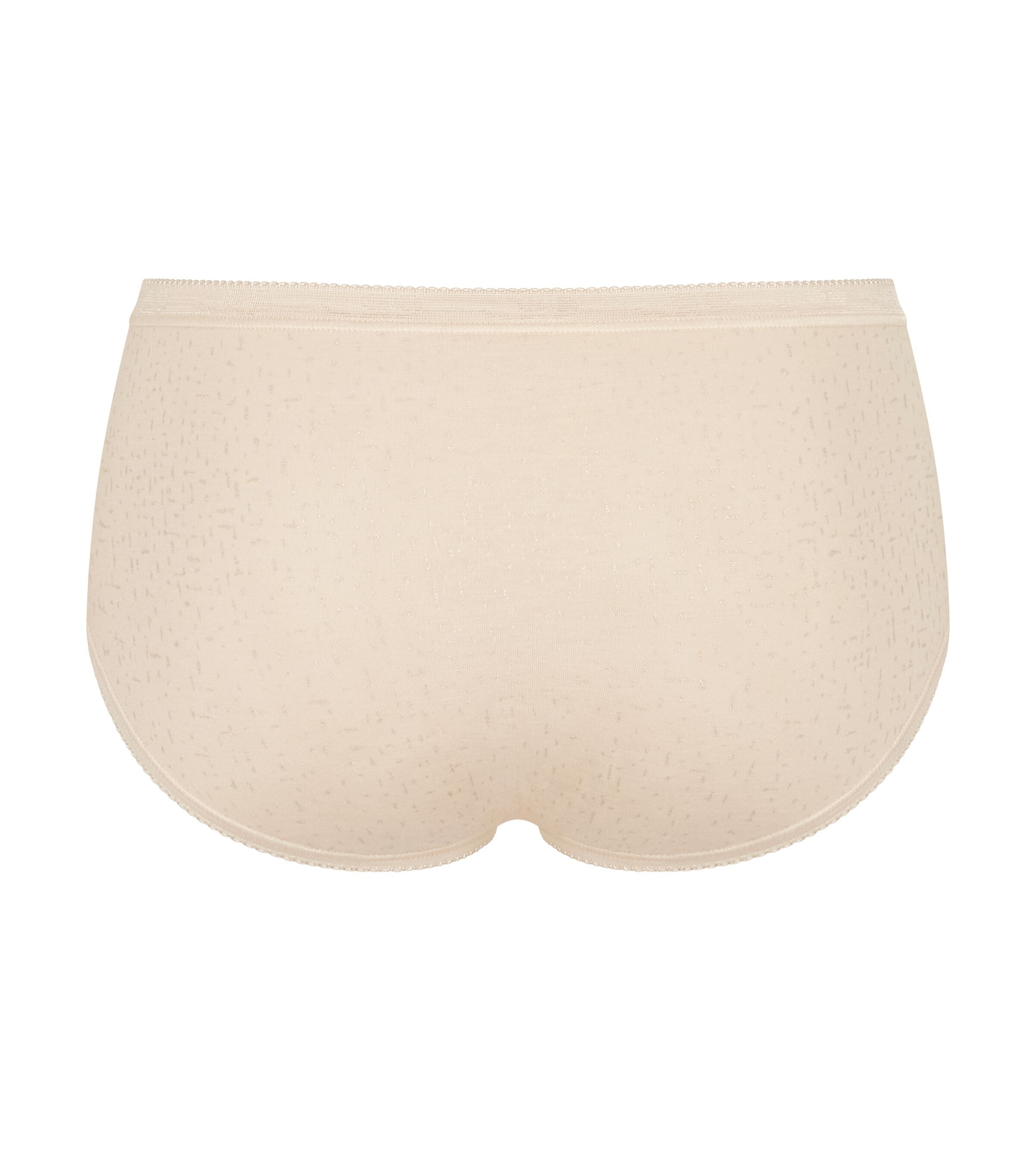Product-only view of the Sloggi Basic+ Midi panties in Beige, showcasing the mid-rise fit and soft cotton texture. Shop Online at Blue Salon Qatar