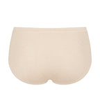 Product-only view of the Sloggi Basic+ Midi panties in Beige, showcasing the mid-rise fit and soft cotton texture. Shop Online at Blue Salon Qatar
