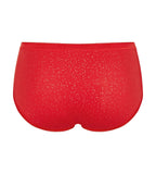 Product-only view of the Sloggi Basic+ Midi panties in Red, showcasing the mid-rise fit and soft cotton texture. Shop Online at Blue Salon Qatar