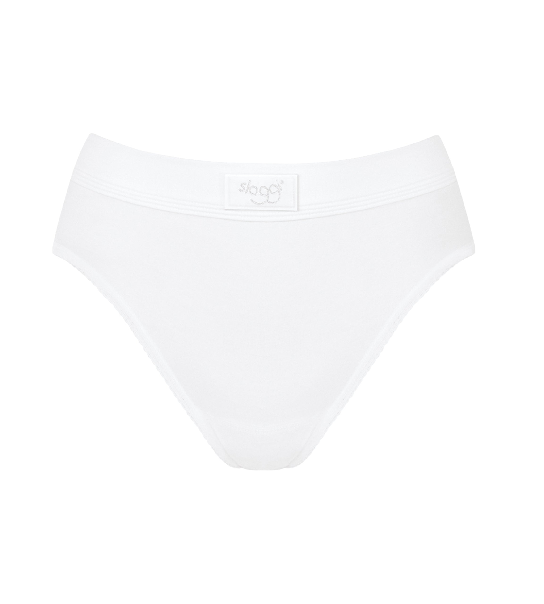 Product-only view of the Sloggi Double Comfort white maxi panty, showing the high-waist design and thick comfort waistband. Shop the Latest Online