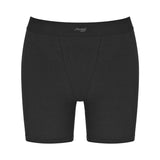 Product-only view of the Sloggi Ever Ease black cyclist shorts, showcasing the mid-thigh length and smooth, seamless construction. Shop the Latest Online
