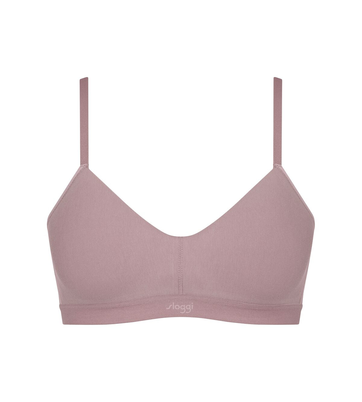 Product-only view of the Sloggi Ever Ease light purple padded bra, showing the smooth cups and comfortable wire-free design. Now Available Online