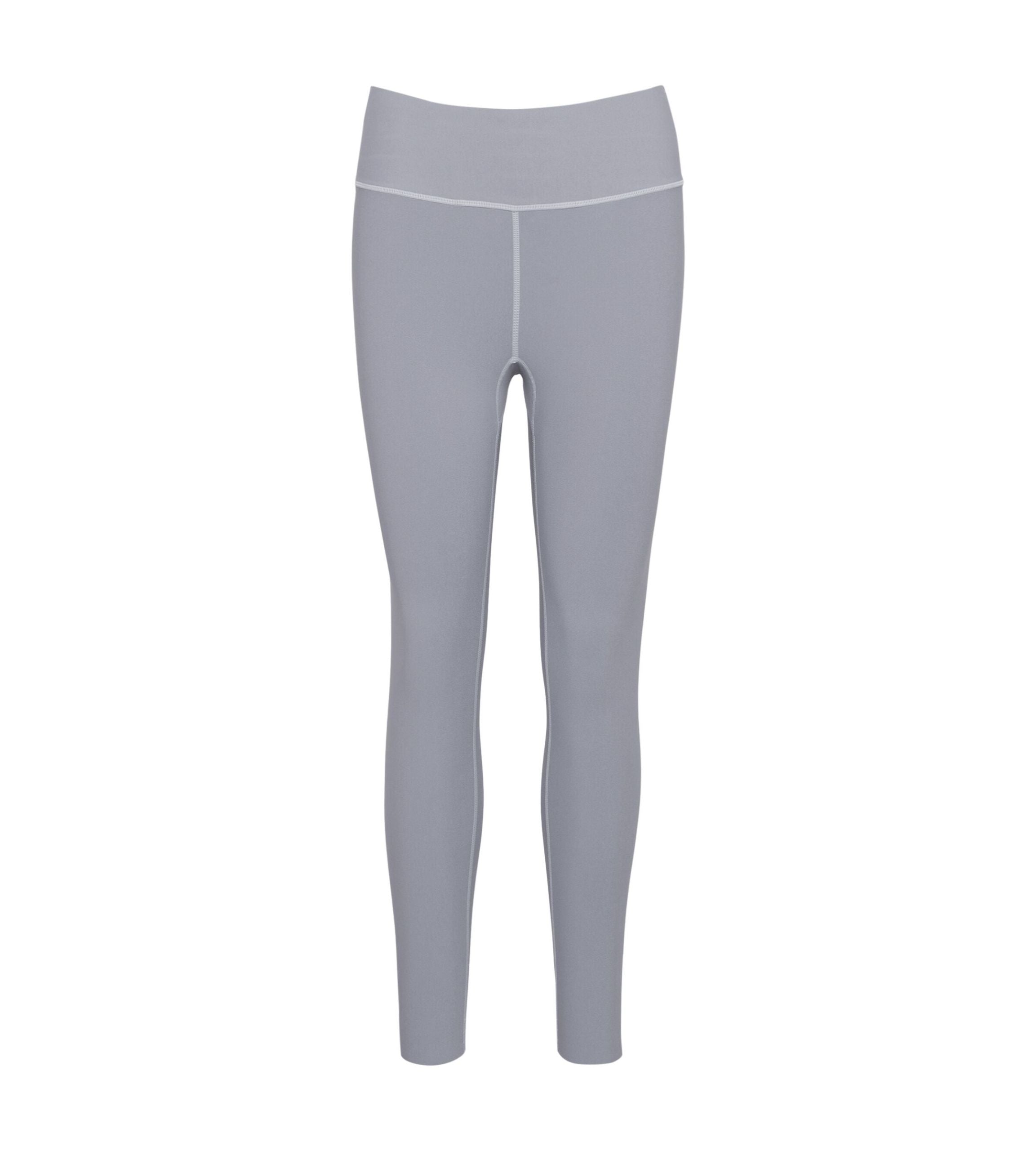 Product-only view of the Triumph Flex Smart Morandi Grey sports leggings, showing the high-waisted fit and smooth, seamless construction. Shop Now Online