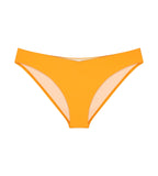 Product-only view of the Triumph Flex Smart Summer saffron yellow Brazilian bikini bottoms, highlighting the high-leg cut and seamless edges. Available Online