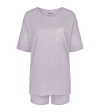 Product-only view of the Triumph light purple pajama set, highlighting the soft-touch fabric and comfortable drawstring trousers. Order Online Today