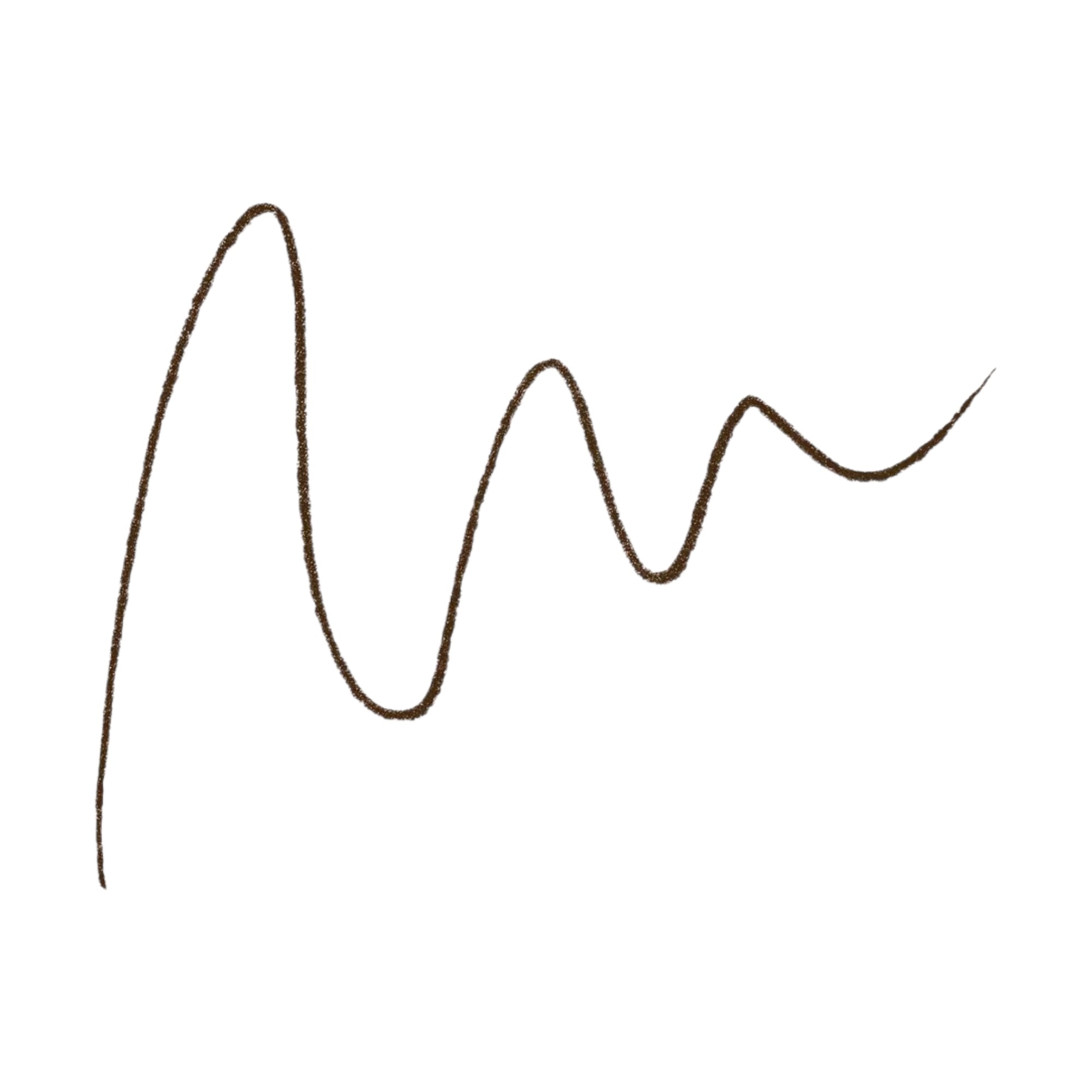A wavy swatch of dark brown cosmetic product, showing a matte, slightly textured finish.