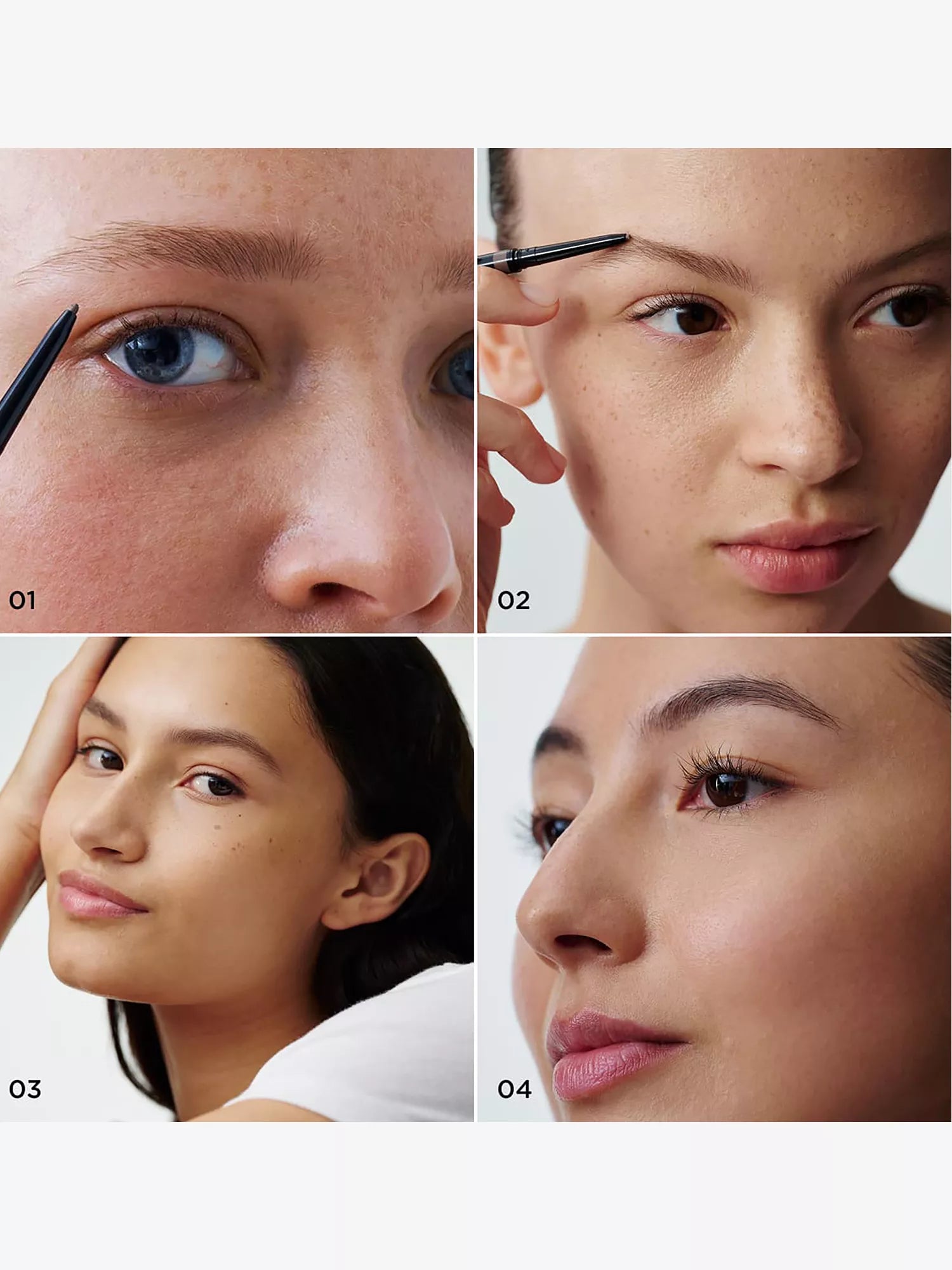 Black retractable eyebrow pencil with a fine, dark brown tip.