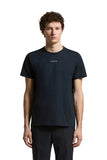 Navy blue pure cotton crewneck T-shirt with short sleeves and a small white 'PESERICO' logo on the chest.