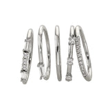 Buckley London 5Pc Stacking Ring Set Imitation Rhodium Plate Small
