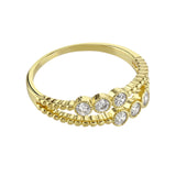 Buckley London Crystal Double Layred Ring Imitation Gold (10K) Plate L SS24