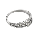 Buckley London Crystal Double Layred Ring Imitation Rhodium Plate Large