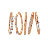 Buckley London 5Pc Stacking Ring Set Imitation Rose Gold Plate Medium