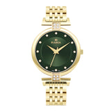 Rama Ladies Green Dial Gold-Tone Stainless Steel Quartz Watch