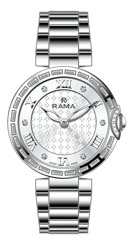 Rama Ladies Quartz Watch Full Stainless Steel Case & Bracelet With White Dial | Fashion Watches | GCC | SP | Watch | Watches | Women | Womens | Womens Watches