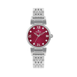 Rama Ladies Red Dial Stainless Steel Watch