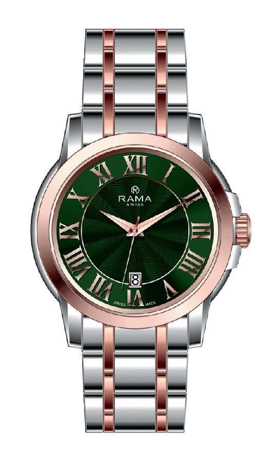 Rama Gents Green Dial Two-Tone Stainless Steel Quartz Watch | Fashion Watches | GCC | Men | Mens | Mens Watches | scat: Fashion Timepieces | Watch | Watches Rama Gents Green Dial Two-Tone Stainless Steel Quartz Watch | Fashion Watches | GCC | Men | Mens | Mens Watches | scat: Fashion Timepieces | Watch | Watches