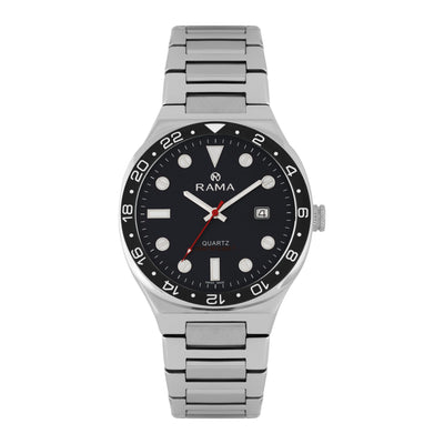 Rama Gents Black Dial Stainless Steel Watch
