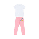 Roberto Cavalli Kids Girl's White & Pink Set of T-Shirt & Leggings